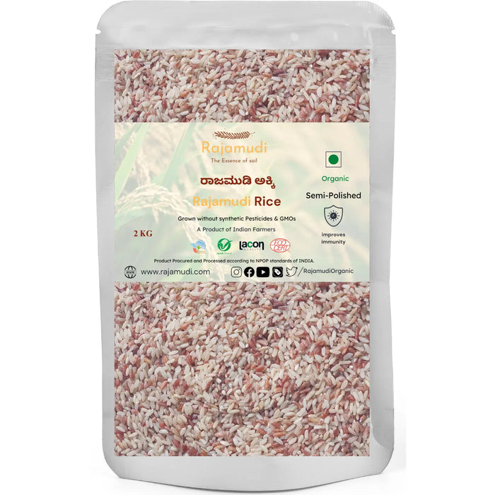 Buy Authentic Rajamudi Rice (Semi-Polished) - Organic Rajamudi rice | Rajamudi