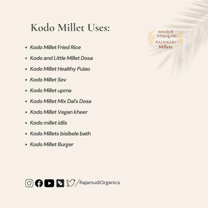 kodo millet uses